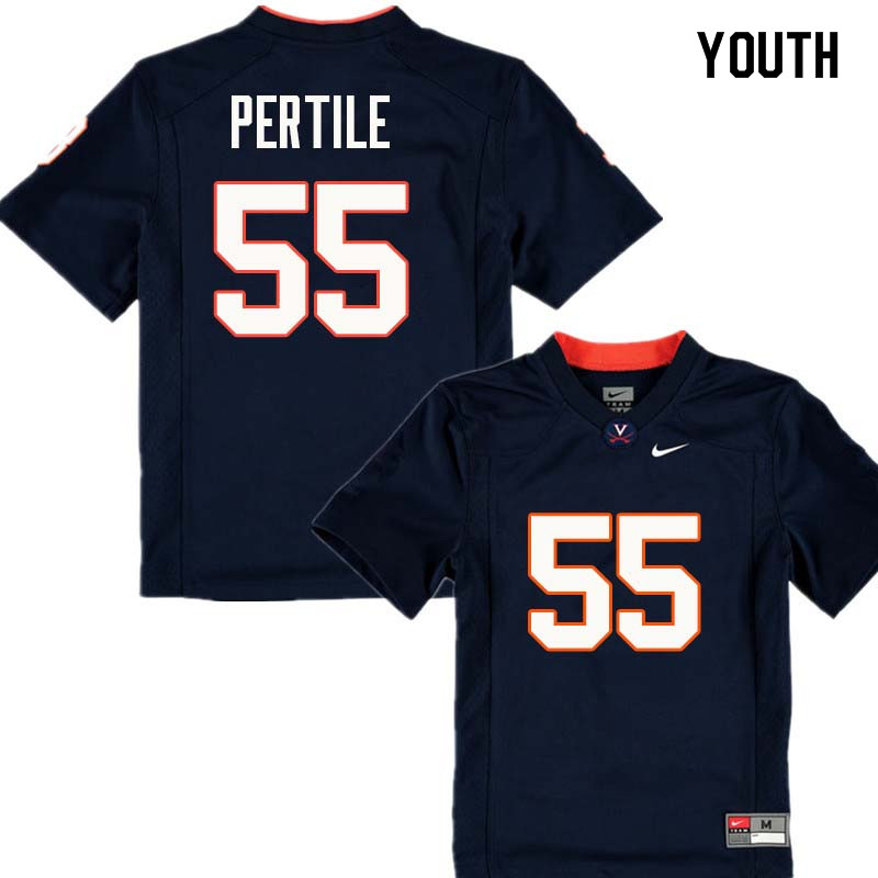 Youth #55 Brandon Pertile Virginia Cavaliers College Football Jerseys Sale-Navy
